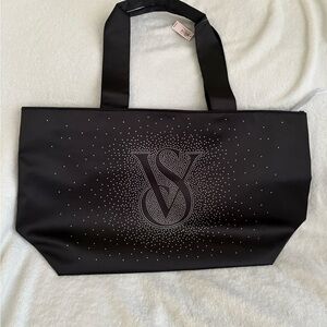 Victoria's Secret Black Tote with Sparkling VS Logo NWT